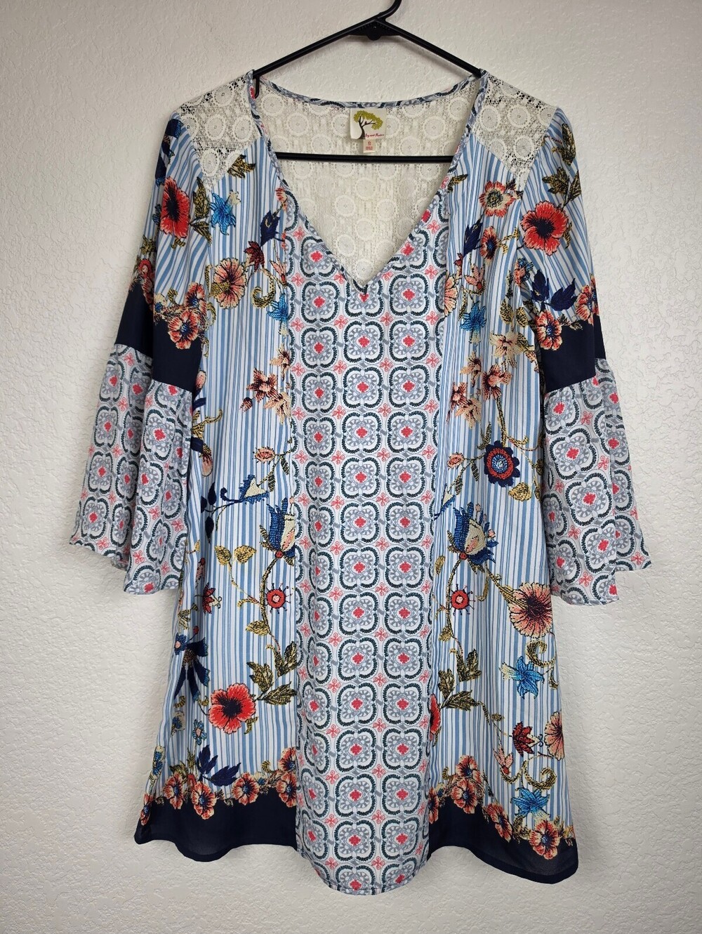 Anthropologie Fig and Flower Floral Lace Detail Dress Small